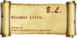 Bicskei Lilla névjegykártya